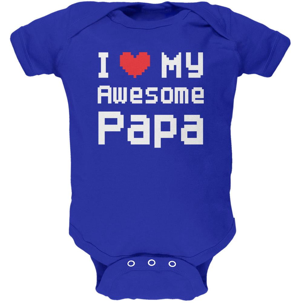 I Heart My Awesome Papa 8 Bit Pixel Royal Soft Baby One Piece 0 3 Months Walmart Com Walmart Com