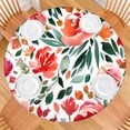thumbnail image 2 of Pioneer Flower Floral Print Pattern Round Fitted Tablecloth with Elastic Edge,Dining Table Cover Waterproof,Outdoor Round Tablecloth for Camping,Dining,Indoor and Outdoor, 2 of 7