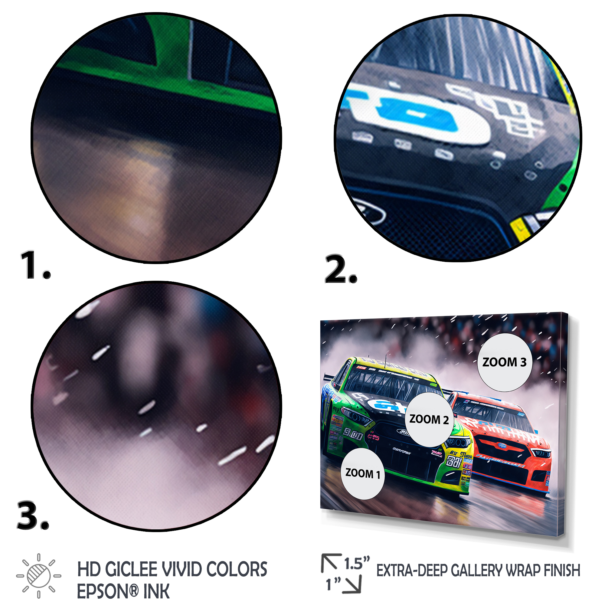 Designart Stock Car Racing Last Lap IV Canvas Wall Art