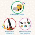 thumbnail image 3 of Set de vehículos de juguete Battat Wood Cars para niños a partir de 3 años, 3 of 9