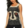 thumbnail image 2 of Haiem Retro Raccoon Graphic Print Workout Tank Tops for Women, Athletic Sports Slim-Fit Tank Tops, Compression Sleeveless Dry Fit Shirts,Athletic Shirt-XX-Large, 2 of 9