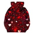 thumbnail image 4 of Sudadera con capucha para niña, para el Día de San Valentín, con estampado de color, de manga larga, informal, deportiva, con capucha, de manga larga, con inserciones en los hombros, blusa de poliéste, 4 of 6