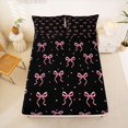 thumbnail image 5 of Manfei Pink Bow Knot Loves King Sheets,Minimalist Geometric Polkadot Bedding,4-Piece,1 Flat Sheet,1 Fitted Sheet and 2 Pillowcases, 5 of 6