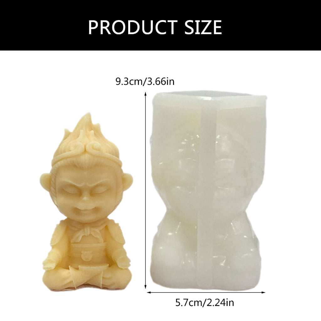 3D Sun WuKong Scented Candle Molds Handmade Silicone Mould Plasters Casting Molds Animal Ornament Molds Craft Supplies