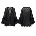 thumbnail image 4 of Women's Lace Cover-Up V-Neck Flared Sleeve Beach Tunic, 4 of 7