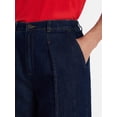 thumbnail image 5 of Time and Tru Women's High Rise Drapey Pleated Wide Leg Jeans, 30" Inseam, Sizes XS-XXXL, 5 of 6