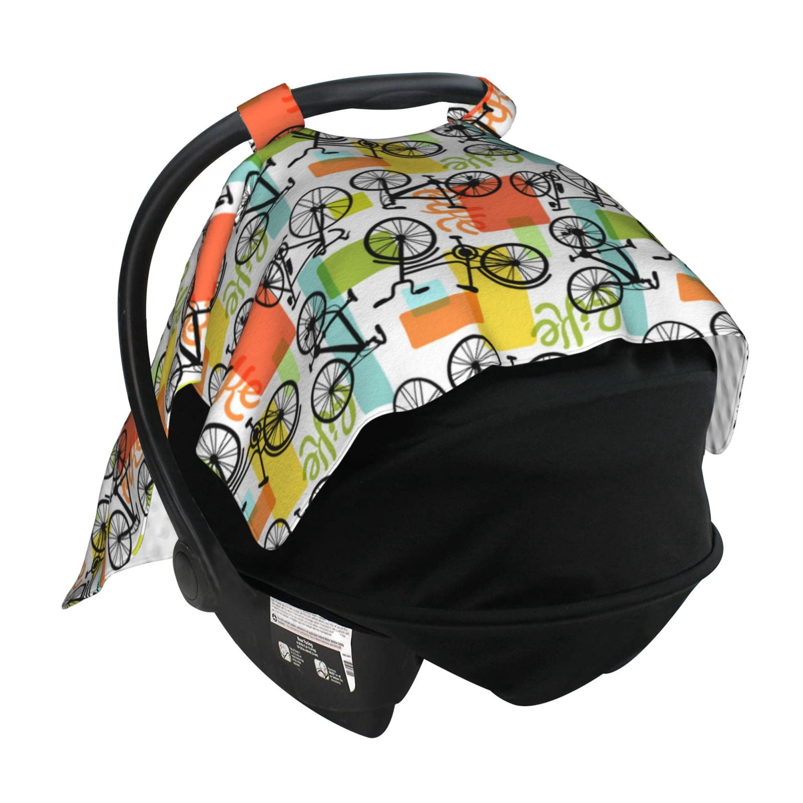 Car Seat Cover Baby - Retro Bike Breathable Infant Car Seat Cover for Baby Carseat, Lightweight Comfort Baby Essentials Must Haves Newborn Stuff for Girl Boy