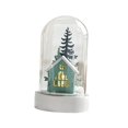 thumbnail image 4 of Cúpula de cristal para mesa navideña, regalo de Navidad, decorativa, iluminada, para Navidad. casa verde, 4 of 9