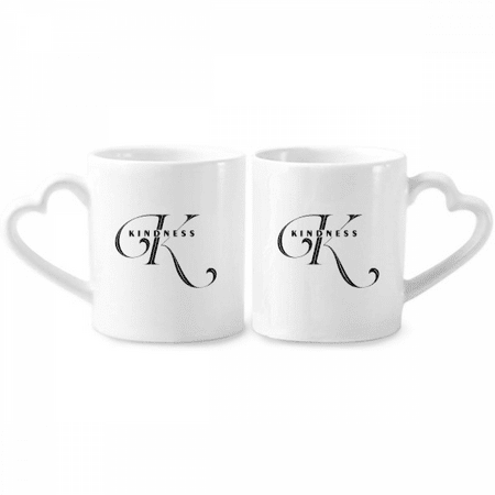 

Letter Expression Kind Knowledge Couple Porcelain Mug Set Cerac Lover Cup Heart Handle