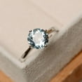 thumbnail image 2 of Genuine aquamarine ring, solitaire ring, round cut, sterling silver, 2 of 2