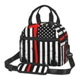 thumbnail image 1 of Disketp Firefighters USA Flag Lonchera Térmica para Mujer y Hombre, Bolsa de Almuerzo Reutilizable e Impermeable para Trabajo, Viajes y Picnic, 1 of 7