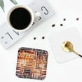 thumbnail image 5 of Kll Square Drink Coasters Set Of 4,Pu Leather Absorbent Coasters Set Decorative Coffee Cup Coasters Housewarming Gift For Home Decor-Hand Drawn Vintage Coffee, 5 of 9