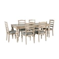 thumbnail image 2 of Cherie 7pc Dining Table Set, Turned Legs, 6 Fabric Chairs, Light Brown, 2 of 3