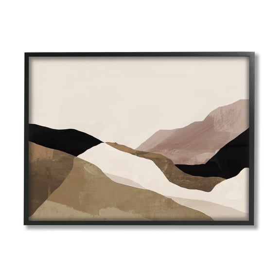 Stupell Industries Abstract Desert Dunes Collage Abstract Painting Black Framed Art Print Wall Art, 14 x 11