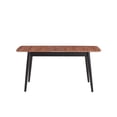 thumbnail image 5 of Natural and Black Dining Table with Bufferfly Extension Leaf Natural+Black + Seats 6 + Dining Room + Mid-Century Modern + Rectangular + Wood, 5 of 7