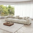 thumbnail image 2 of The Magic Home 3-Seater Modular Convertible Corduroy Sectional Sofa, Beige, 2 of 9