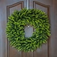 thumbnail image 4 of Haute Decor 24 Inch Premium Artificial Boxwood Wreath - Spring or Summer Wreath for Front Door - Boxwood Artificial Greenery with Natural Grapevine Base, 4 of 5