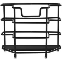 Hytrove Countertop Toothbrush Holders 1Set Black Stainless Steel Modern Design for Bathroom Toothpaste Storage