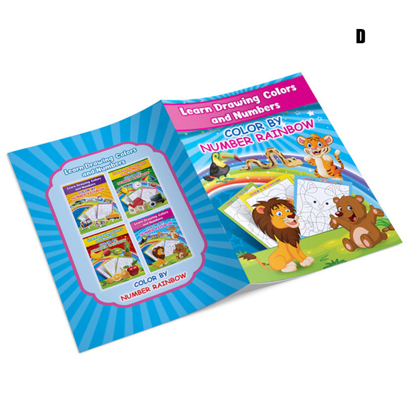 Baby Learning Book Drawing Color By Number Educational Workbook Kids