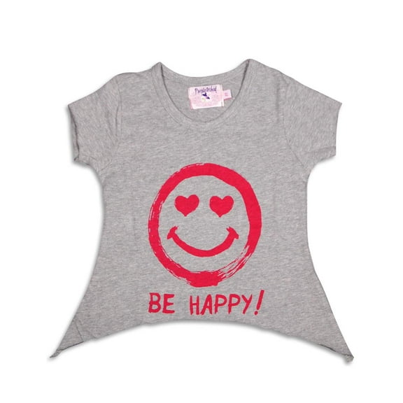 Purple Orchid - Little Girls Short Sleeve Top 28923-5 (Grey Be Happy)