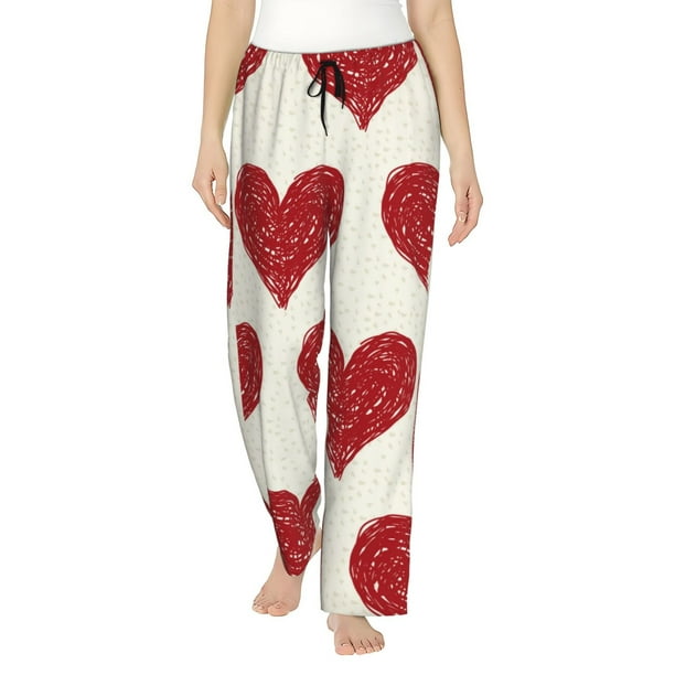 Balery Love Pantalones de pijama para mujer, pijamas ultraligeros, pantalones de estar por casa-Large