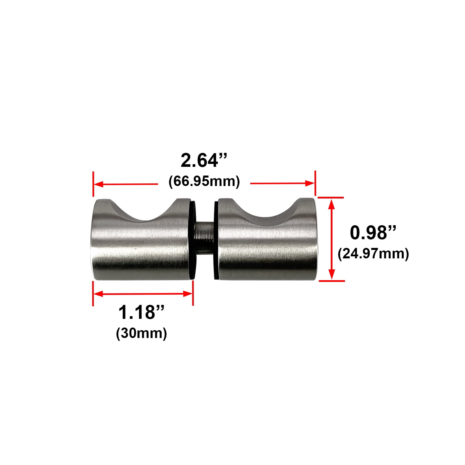 Stainless Steel 304 Grade Crescent Style Grip Back to Back Shower Door Knobs