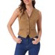 thumbnail image 4 of CHALECO SIN MANGAS DE SUEDE FALSO V DE MUJER INSPIRAR CHIC CON BOTONES VINTAGE CASUAL COLOR MARRÓN CLARO XL, 4 of 6