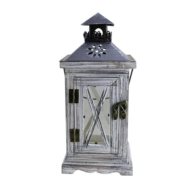 Leutsin Porte-Bougie Lanterne Rétro en Bois, Décoration Créative et Douce pour Table
