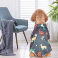 thumbnail image 1 of CBFFDC Pet Outfit Cartoon Dinosaur Print Pet Shirt Short Sleeves Turndown Collar Button Summer Two legged Clothes, 1 of 5