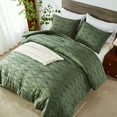 thumbnail image 3 of Davulos King Comforter Set - Dark Green Comforter, Boho Tufted Shabby Chic Bedding, 3 Pieces Vintage Farmhouse Bed Set for All Seasons, Fluffy Soft Bedding with 2 Pillow Shams, 3 of 10