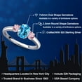 thumbnail image 2 of Gem Stone King 925 Sterling Silver Swiss Blue Topaz and Pink Lab Grown Diamond Engagement Ring for Women | 1.36 Cttw | Oval 7X5MM | Gemstone November Birthstone | Size 8, 2 of 6