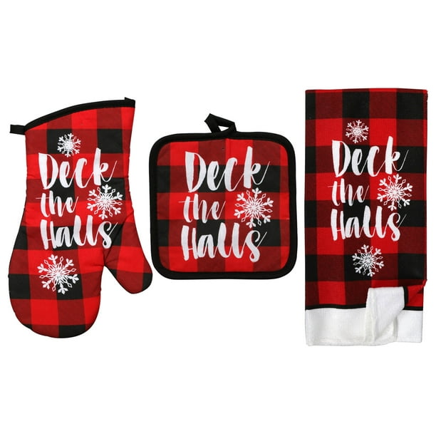 Oven Mitts And Pot Holders With Kitchen Towels Set Oven Mitts And Pot Holders Sets Christmas Kitchen Towels Walmart Com Walmart Com