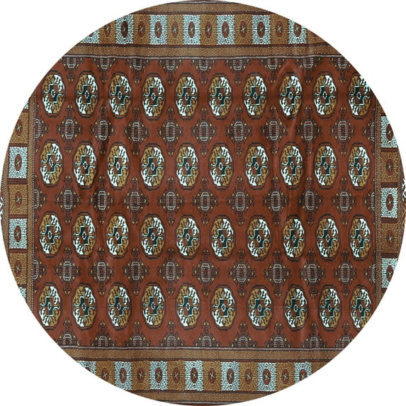 Ahgly Company Indoor Round Persian Light Blue Traditional Area Rugs, 4' Round