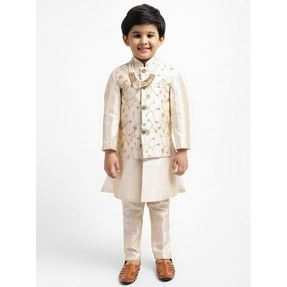 Ahhaaaa Boys' Banarasi Silk Clothing Set (Sherwani)