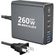 thumbnail image 1 of wonima44 Aluminum Alloy 260W USB C Charger GaN Fast USB C Charging Station 7 Ports 65W Laptop Charger for MacBook Pro/Air/iPad Pro/iPhone (Gray), 1 of 1