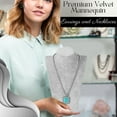thumbnail image 2 of Velvet Necklace Jewelry Display Bust Stand - Freestanding Pendant Chain Chokers Lockets Holder Storage Organizer Figure, 10 inch (Gray), 2 of 9