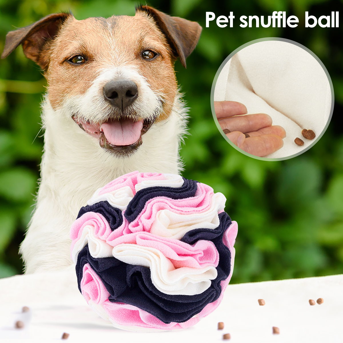 KTCINA Dog Snuffle Ball Interactive Snuffle Treat Ball Portable Slow