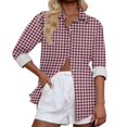 thumbnail image 3 of NANAIQ 3/4 Length Sleeve Womens Tops Lattice V-Neck Cardigans for Women with Collar Soft Fashion Botton Decor Skin-Friendly Summer Cardigans for Women Lightweight, 3 of 7