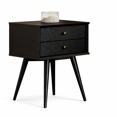 thumbnail image 1 of Camaflexi Mid Century 2 Drawer Black Nightstand, 1 of 10