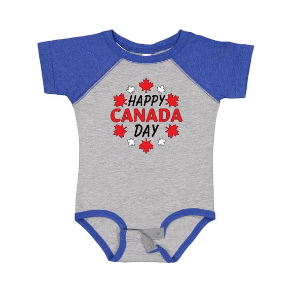 Inktastic Happy Canada Day Maple Leaf Circle Boys or Girls Baby Bodysuit