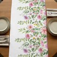 thumbnail image 5 of Table Runners 90 Inches Long Dress Scarves, Pink Green Spring Farmhouse Coffee/Dining/Kitchen Table Runner for Living Room, Floral Eucalyptus Leaves Watercolor Plant 13x90 Inch, 5 of 9
