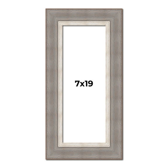 7x19 Frame Grey Real Wood Picture Frame Width 2.75 Inches | Interior Frame Depth 0.5 Inches | Linus