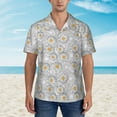 thumbnail image 2 of Xecao Daisies Flowers print Hawaiian shirt - a stylish short-sleeve button-down for men, perfect for casual beach and tropical outings., 2 of 9
