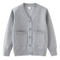 thumbnail image 2 of Otqutp Cuhk Children's Knitted Cardigan Pocket School Student Girls Sweater Coat Toddler Baby Girls' Cardigan Sweaters Open Front Long Sleeve Knit Outwear(Grey,11-12 Years), 2 of 4