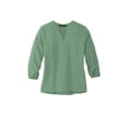 thumbnail image 3 of MERCER+METTLE Women's Stretch Crepe 3/4-Sleeve Blouse | Women's Lightweight Dressy Top, Business Casual Shirt for Work - Sage L, 3 of 4