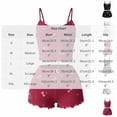 thumbnail image 2 of Fewfanhot Pajamas for Women Set Cami Pajamas Set Cute Print Lace Trim Cami Top and Shorts Ribbed Cute Sleepwear, 2 of 5