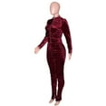 thumbnail image 7 of Velvet Track Suits for Women Set 2 Piece Sweatsuits Outfits Velour Ruched Long Sleeve Zip Up Jacket and Pants Sets, 7 of 7