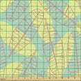 thumbnail image 2 of Ambesonne Leaves Fabric by the Yard Upholstery, Banana Petal Seasonal Doodle, 1 Yard, Mint Green Peach, 2 of 5
