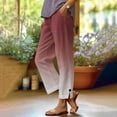 thumbnail image 3 of cocolona Womens Linen Pants Straight Leg Side Slit Pants Lightweight Casual Work Pants Beach Vacation Trousers with Pockets, 3 of 6