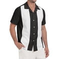 thumbnail image 4 of GIRUNS Men's Vintage Bowling Shirt Short Sleeve Button Up Summer Vacation Beach Shirt, 4 of 6
